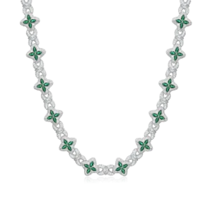 Moissanite Luminous Clover Necklace & Wallet Chain