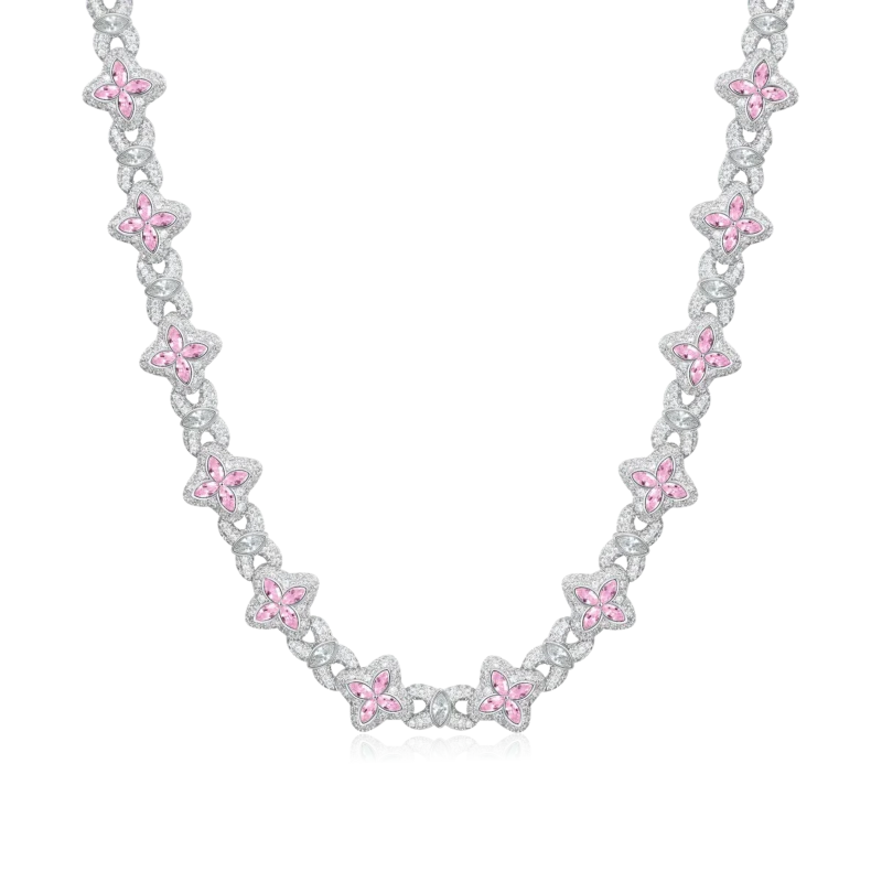 C24044CZW20-1_de7b0d1b-3e03-4cd7-a9ff-e509b799f610 Moissanite Luminous Clover Necklace & Wallet Chain