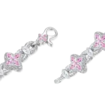 pink Moissanite Luminous Clover Necklace & Wallet Chain