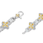 yellow Moissanite Luminous Clover Necklace & Wallet Chain