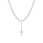 Moissanite Iced Divine Rosary Necklace white