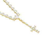Moissanite Iced Divine Rosary Necklace gold