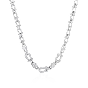 Moissanite Horseshoe Fortune Crypto Necklace