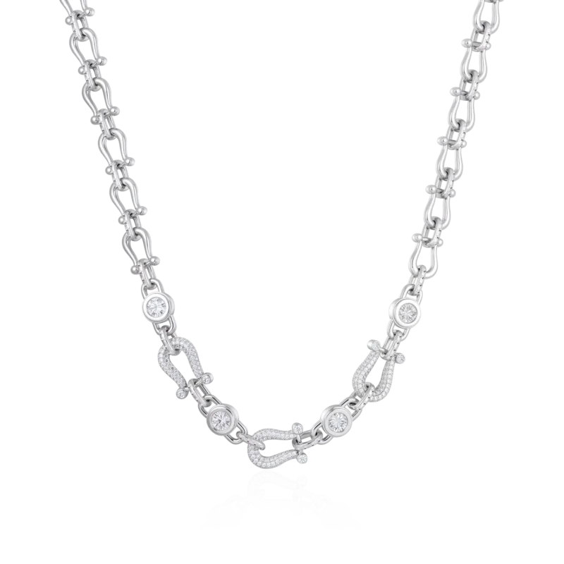 Moissanite Horseshoe Fortune Crypto Necklace