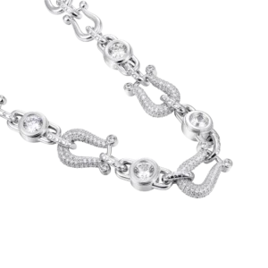 Moissanite Horseshoe Fortune Crypto Necklace