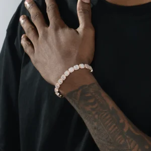 Luxury Baguette Clustered Moissanite Bracelet – 8mm