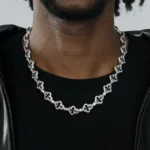 Moissanite Marquise Cut Mix Bottoni Cross Link Chain – 12mm