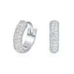 Luxury Round Pavé Moissanite S925 Hoop Earrings