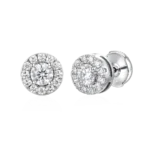 Premium Moissanite S925 Halo Round Cut Stud Earrings