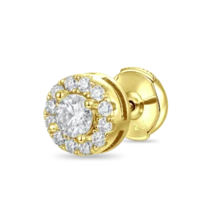 Premium Moissanite S925 Halo Round Cut Stud Earrings