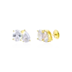 S925 Moissanite Toi et Moi Oval and Pear Earrings