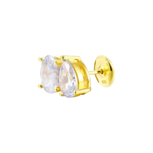 S925 Moissanite Toi et Moi Oval and Pear Earrings