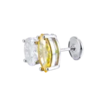 Classic Oval & Marquise White-Yellow Moissanite Earrings