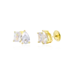 Emerald and Pear S925 Moissanite Toi et Moi Earrings