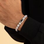 Elegant Moissanite Cushion-Cut Clustered Tennis Bracelet – 7mm