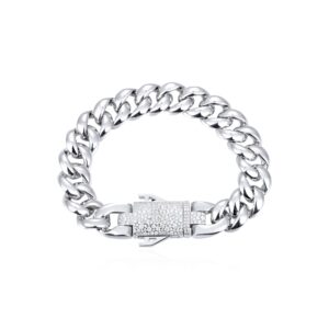 Premium 12mm Gold Cuban Link Bracelet with Moissanite Clasp