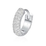 Luxury Round Pavé Moissanite S925 Hoop Earrings