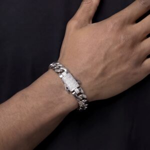 Premium 12mm Gold Cuban Link Bracelet with Moissanite Clasp