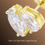 Marquise and Pear S925 Moissanite Toi et Moi Earrings