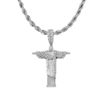 Micro Moissanite Cristo Redentor Pendant