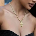 Luxury Round Cut Bottoni Moissanite Cross Pendant