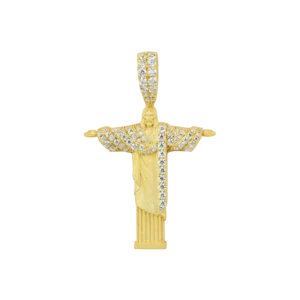 Micro Moissanite Cristo Redentor Pendant