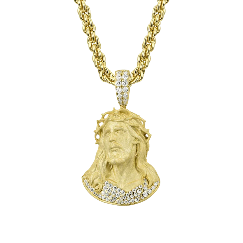 Moissanite Crucifix Blessed Jesus Pendant