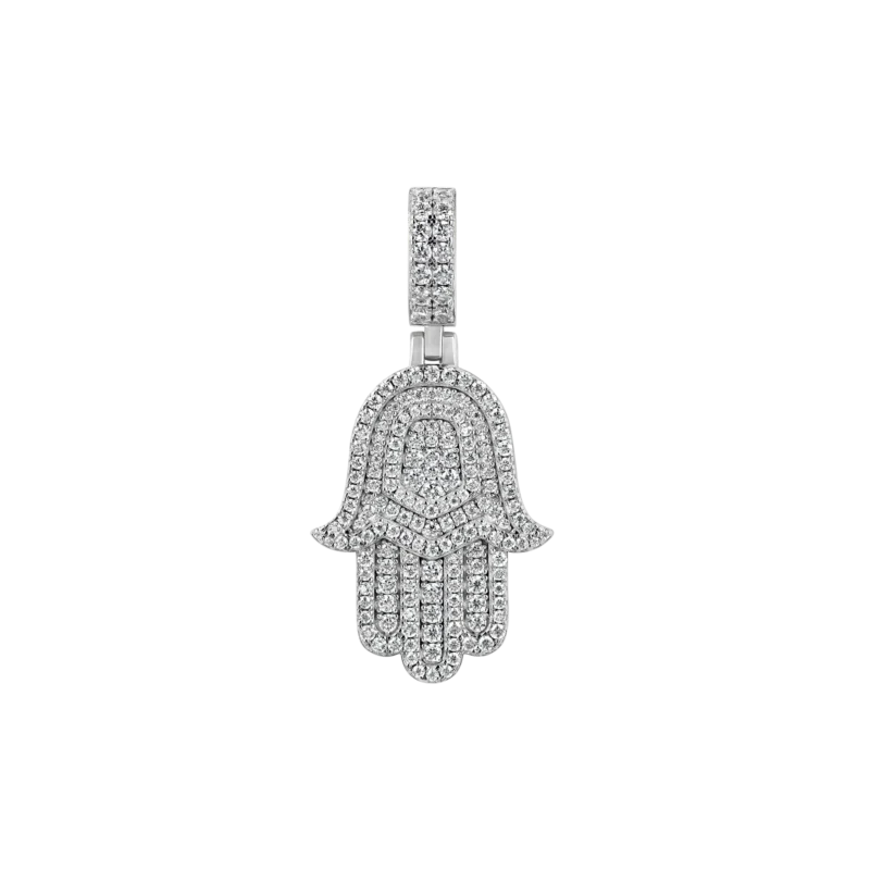 Luxury Double Layered Hamsa Moissanite Pendant