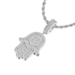 Luxury Double Layered Hamsa Moissanite Pendant