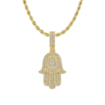 Luxury Double Layered Hamsa Moissanite Pendant
