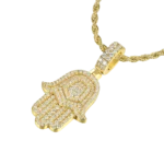 Luxury Double Layered Hamsa Moissanite Pendant