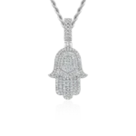 Luxury Double Layered Hamsa Moissanite Pendant