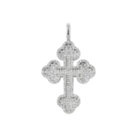 Luxury Round Cut Bottoni Moissanite Cross Pendant