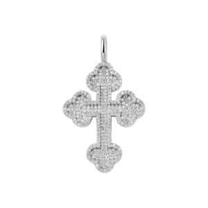 Luxury Round Cut Bottoni Moissanite Cross Pendant