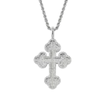 Luxury Round Cut Bottoni Moissanite Cross Pendant
