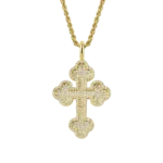 Luxury Round Cut Bottoni Moissanite Cross Pendant