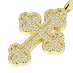 Luxury Round Cut Bottoni Moissanite Cross Pendant