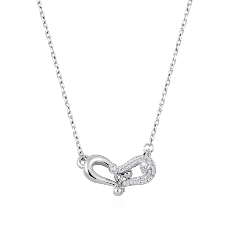Locked Luck Horseshoe Moissanite Necklace