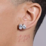 S925 Moissanite Toi et Moi Oval and Pear Earrings