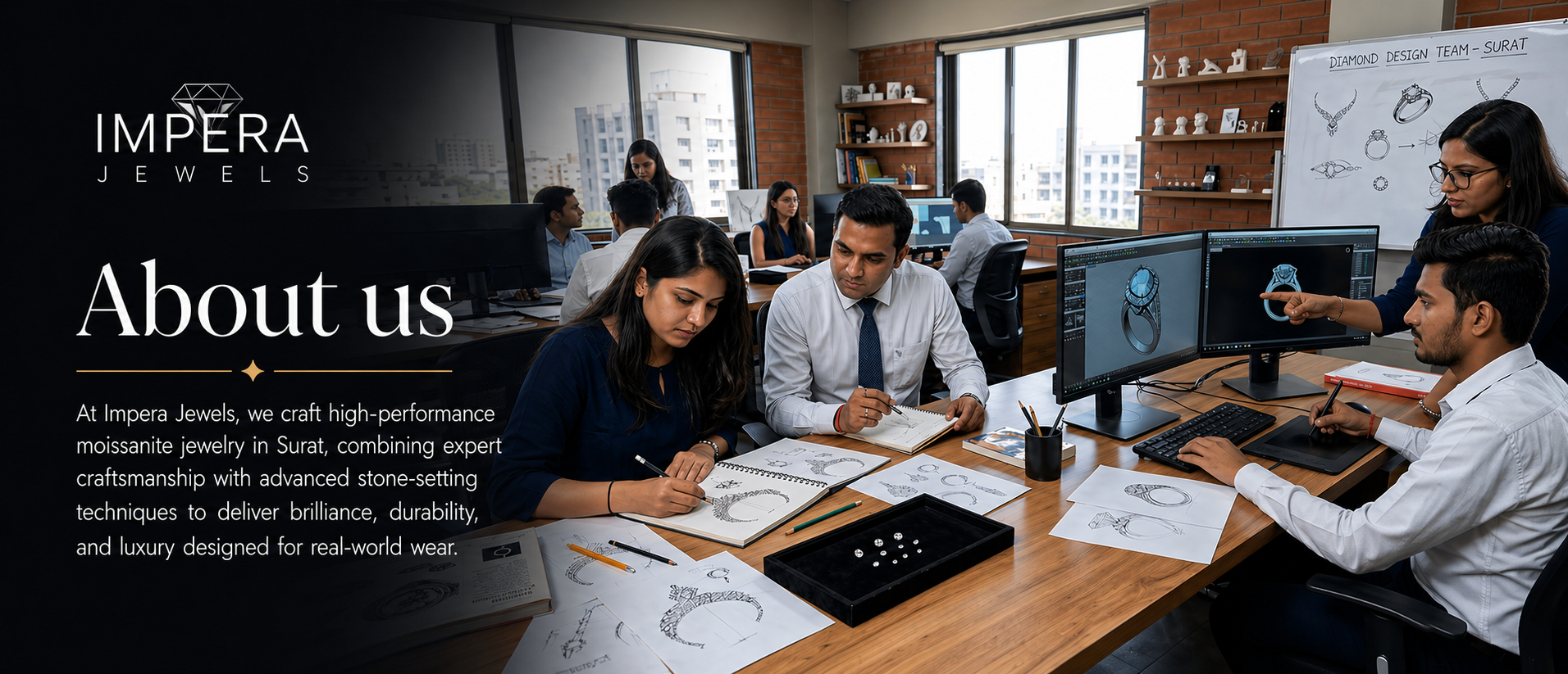 At Impera Jewels, we craft high-performance moissanite jewelry in Surat, combining expert craftsmanship with advanced stone-setting techniques to deliver brilliance, durability, and luxury designed for real-world wear.​