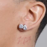 Premium Moissanite S925 Toi et Moi Round & Pear Stud Earrings