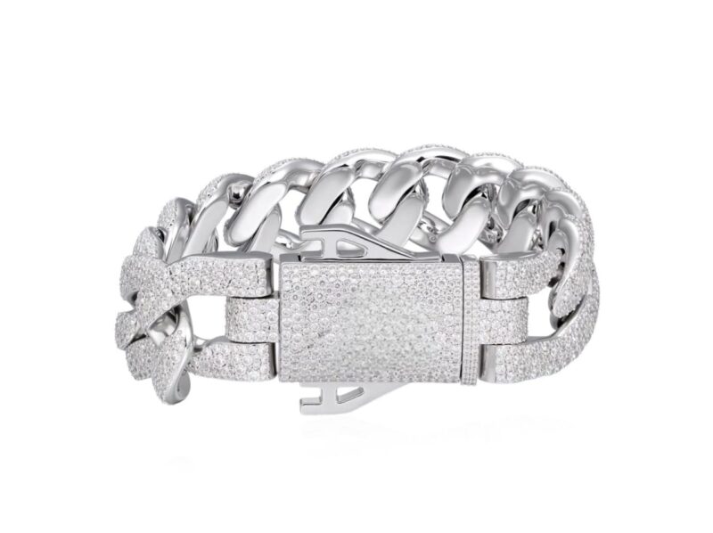 Moissanite 19mm-Round Cut Cuban Link Bracelet