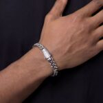 Plain 8mm Gold Cuban Link Bracelet with Moissanite