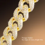 Moissanite Micro Round Cut Cuban Link Bracelet – 12mm