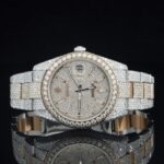 Iced Out Moissanite Diamond Embellished Analog Automatic Watch