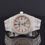 Elegant Iced Out Sapphire Crystal Glass Moissanite Watch for Men