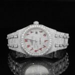 Fully Iced Out Classic Moissanite Automatic Movement Two Tone Watch