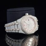 Fully Iced Out Classic Moissanite Automatic Movement Two Tone Watch