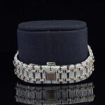 Fully Iced Out Classic Moissanite Automatic Movement Two Tone Watch