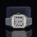 Jet Black Fantastic Fully Iced Out Moissanite Automatic Watch